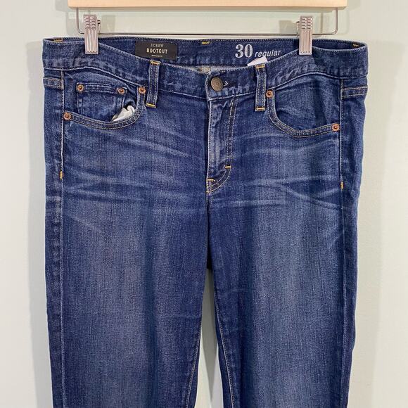 J Crew Women's Blue Medium Wash Low Rise Bootcut Jeans Size 30 Made In USA - Picture 7 of 7